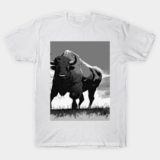 Bison Shadow Silhouette Anime Style Collection No. 109 T-Shirt